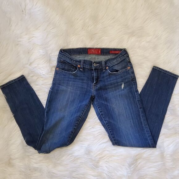 Lucky Brand Sienna Cigarette Skinny Denim Jeans Size 00 Low Rise 24 distressed - Picture 3 of 6